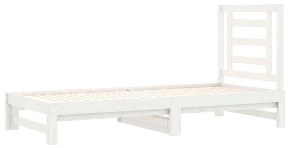 Estrutura sofá-cama de puxar 2x(90x190) cm pinho maciço branco