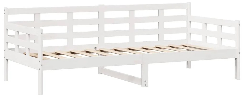 Sofá-cama c/ gavetas 90x190 cm madeira de pinho maciça branco