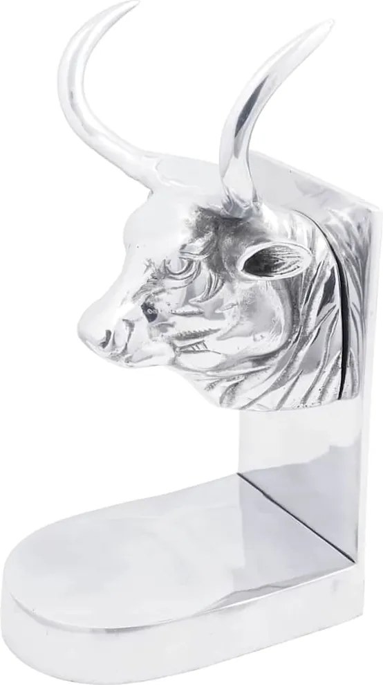 vidaXL Aparadores de livros 2 pcs Prateado 17 x 15 x 27 cm Alumínio