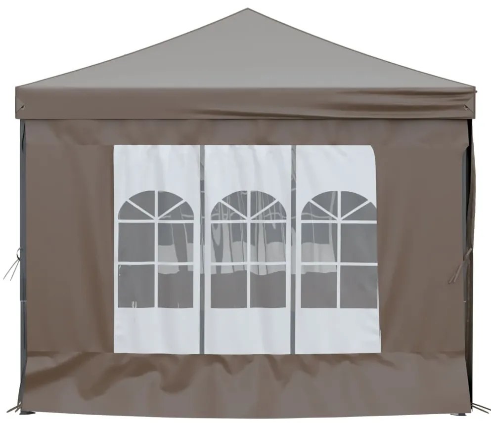 Tenda p/ festas dobrável c/ paredes laterais cinza-acastanhado