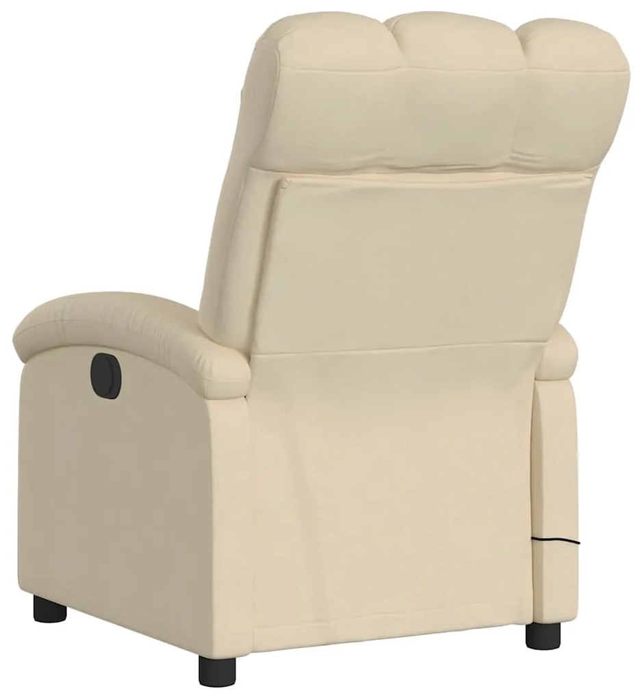 Poltrona de massagens reclinável tecido cor creme