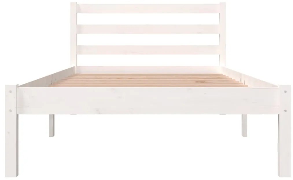 Estrutura de cama solteiro 90x190 cm pinho maciço branco