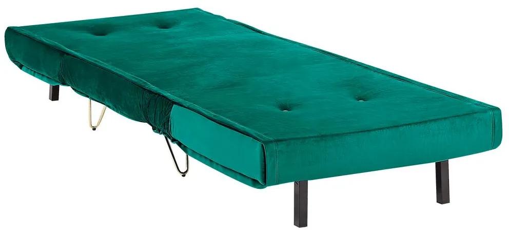 Sofá-cama de 1 lugar em veludo verde escuro VESTFOLD Beliani