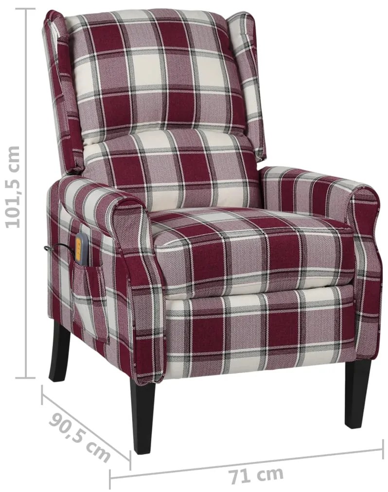 Poltrona de massagens reclinável tecido vermelho