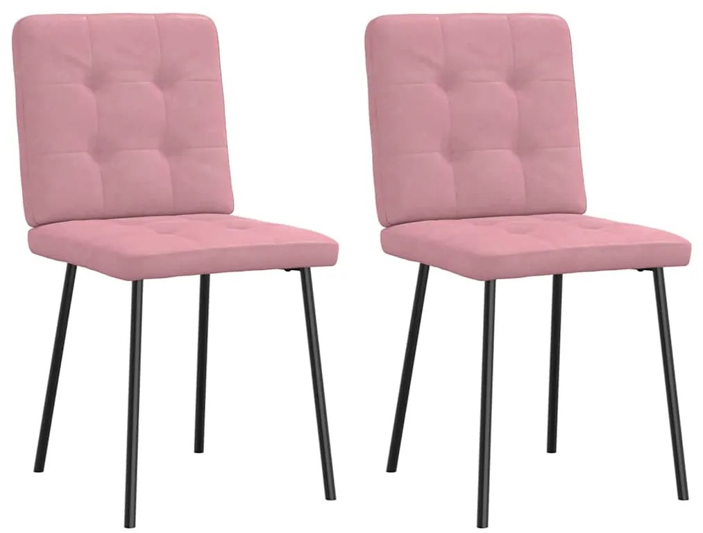 vidaXL Cadeiras de jantar 2 pcs veludo rosa