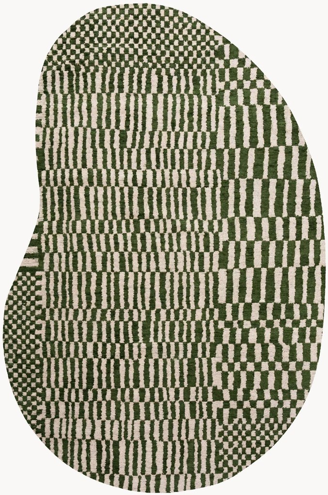 Tapete lavável em jacquard para interior e exterior de forma orgânica Berber