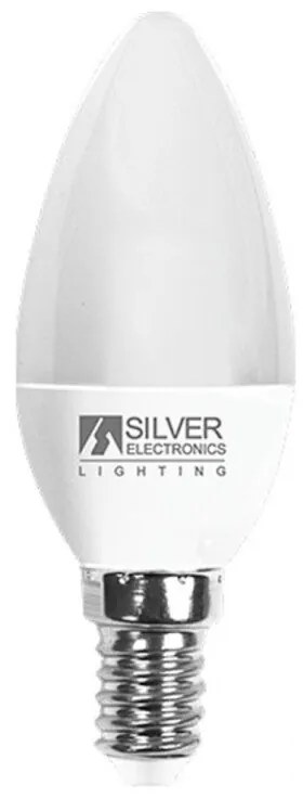 Lâmpada LED vela Silver Electronics 970714 E14 7W Luz quente