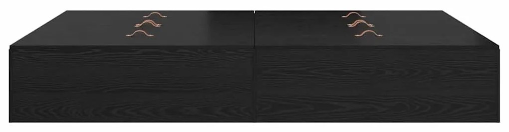 Cama box preta em carvalho 135x190 cm