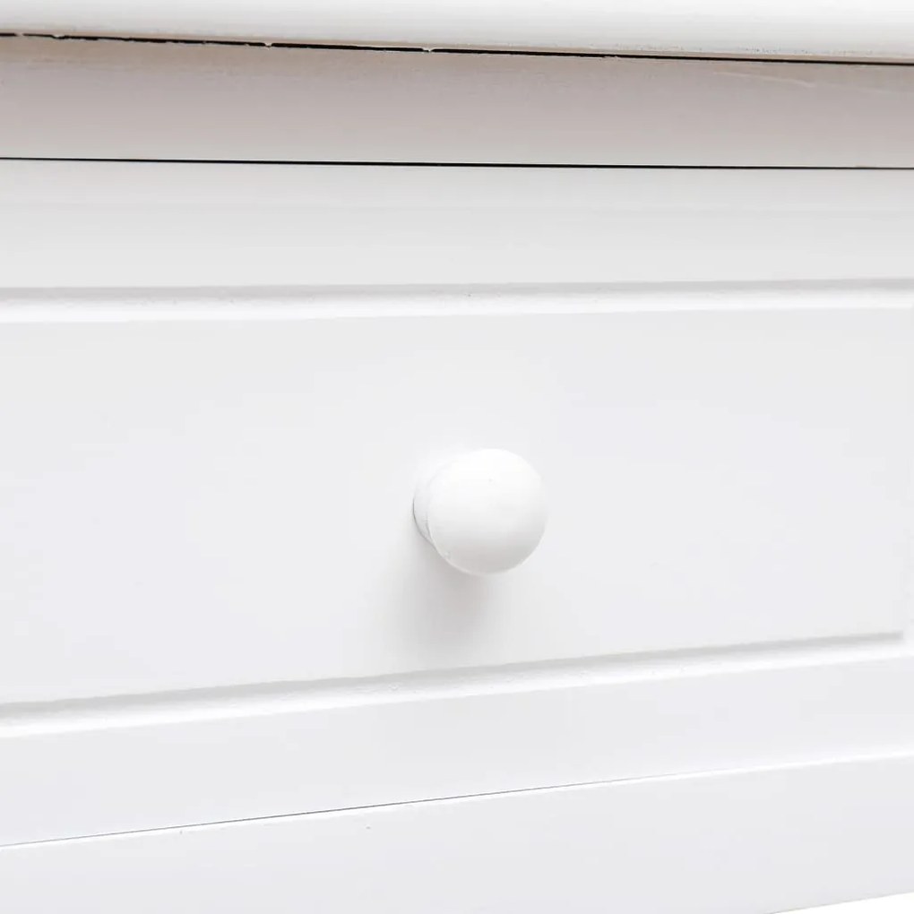 Secretária 108x45x76 cm madeira de paulownia maciça branco
