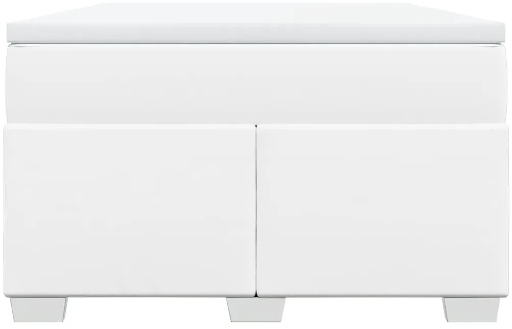 Cama boxspring com colchão 120x190 cm couro artificial branco