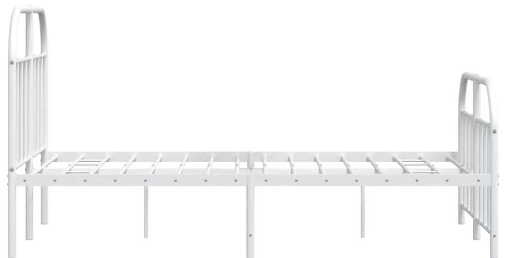 Estrutura de cama com cabeceira e pés 120x200 cm metal branco