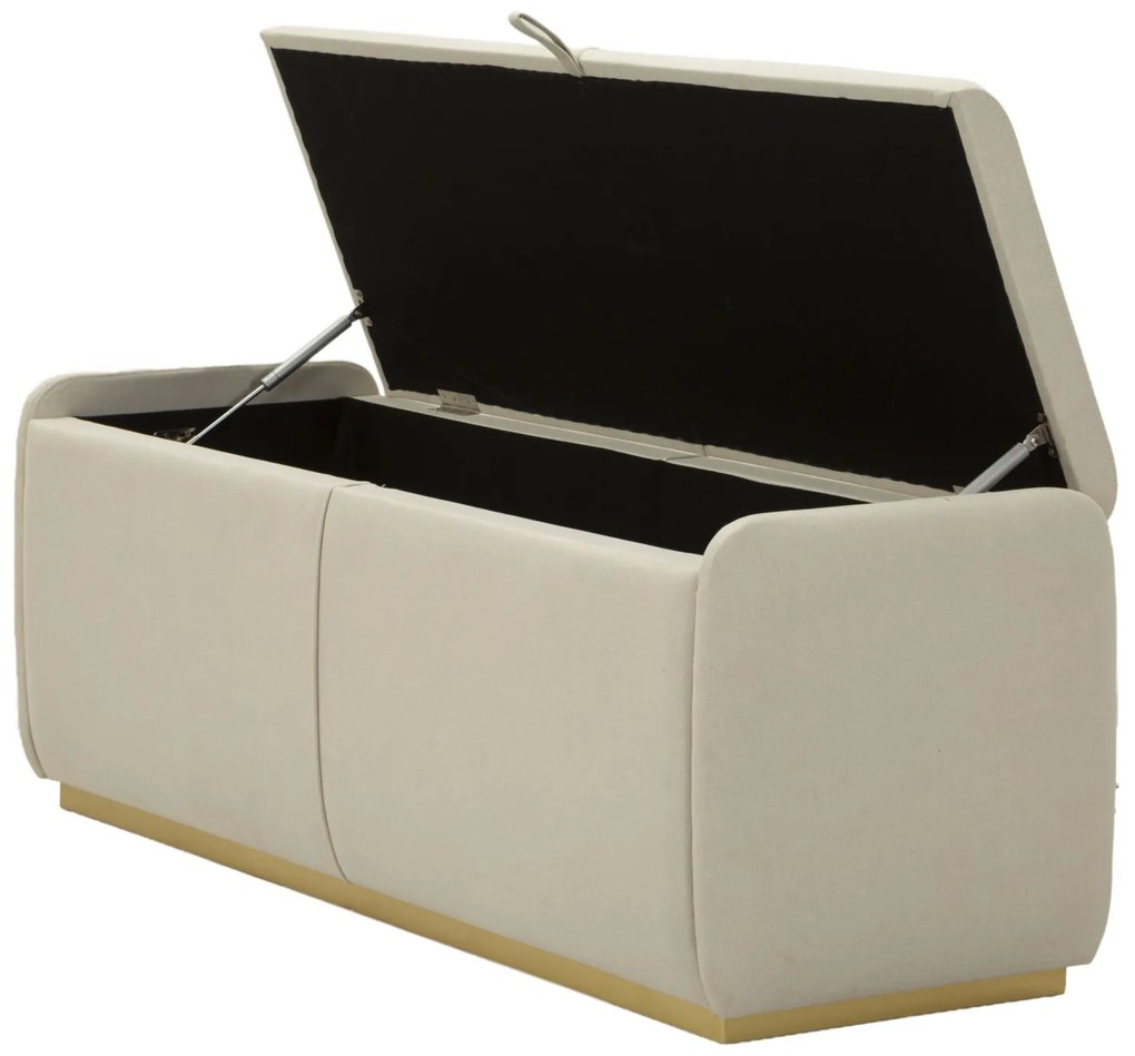 BANCO COM ARMAZENAMENTO 130X45X45 CM CREME E DOURADO