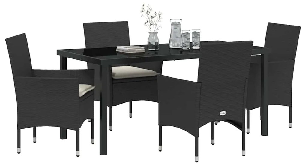 Conjunto de Jantar para Jardim com 5 Peças e Almofadas em Rattan Sinté