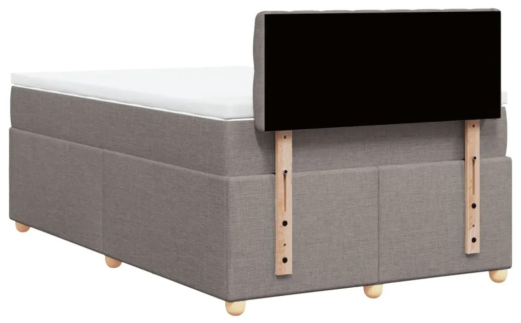 Cama boxspring c/ colchão 120x190cm tecido castanho-acinzentado