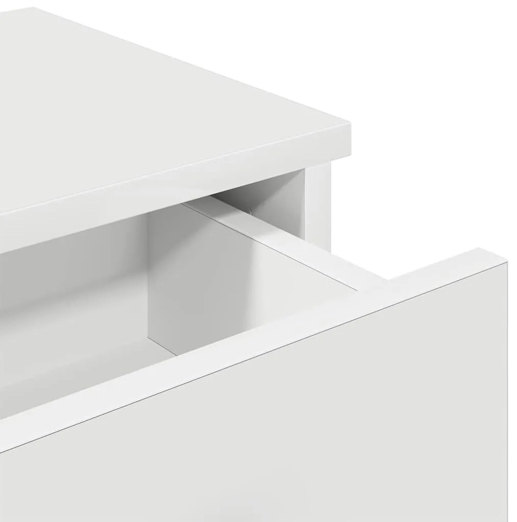 Prateleira parede c/ gavetas 60x28x15 cm deriv. madeira branco