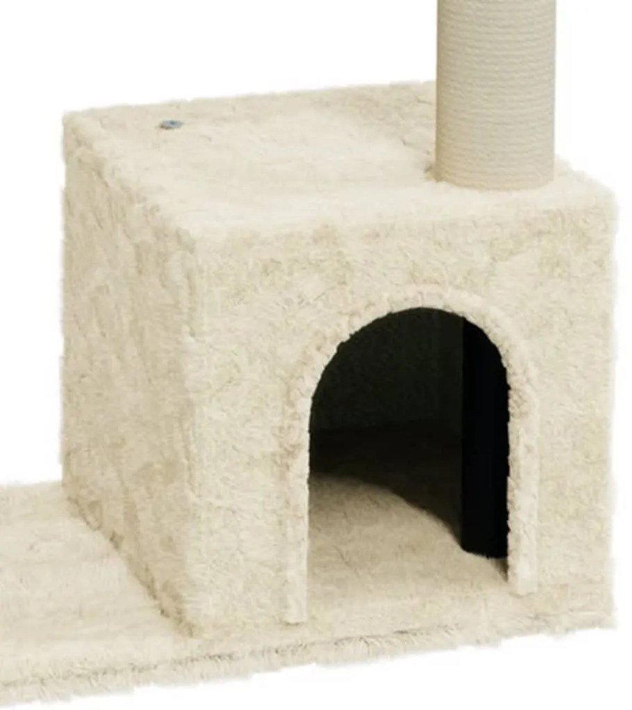 Árvore para gatos c/ postes arranhadores sisal 70 cm cor creme