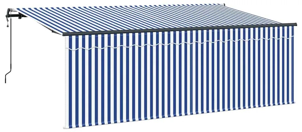 Toldo Retrátil Azul e Branco Antracite 400 x 200 cm