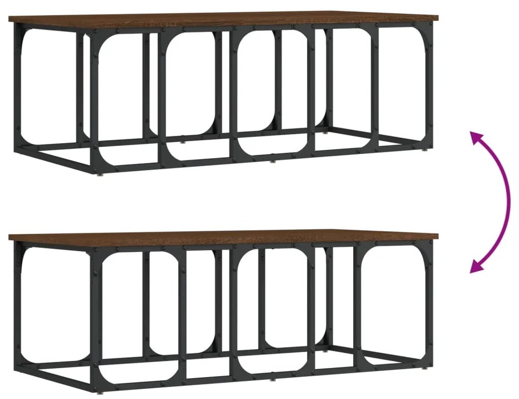 Mesa de centro 100x50x35,5 cm deriv. madeira carvalho castanho