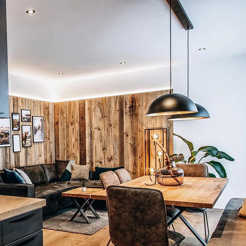 Candeeiro de suspensão industrial preto com dourado 2 luzes - Magnax