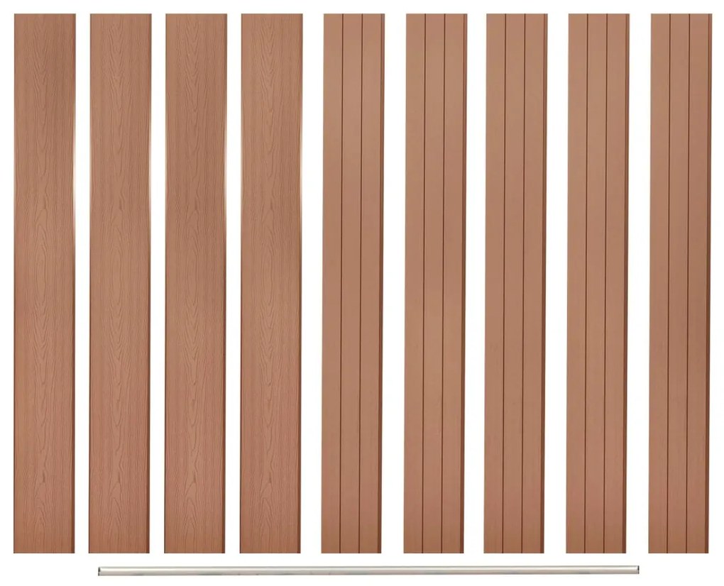 vidaXL Placas de vedação de substituição 9 pcs em WPC 170 cm castanho