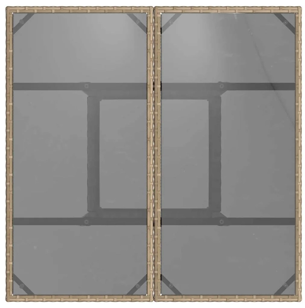 Conjunto de Jantar para Jardim de 3 Peças Bege Rattan Poliéster