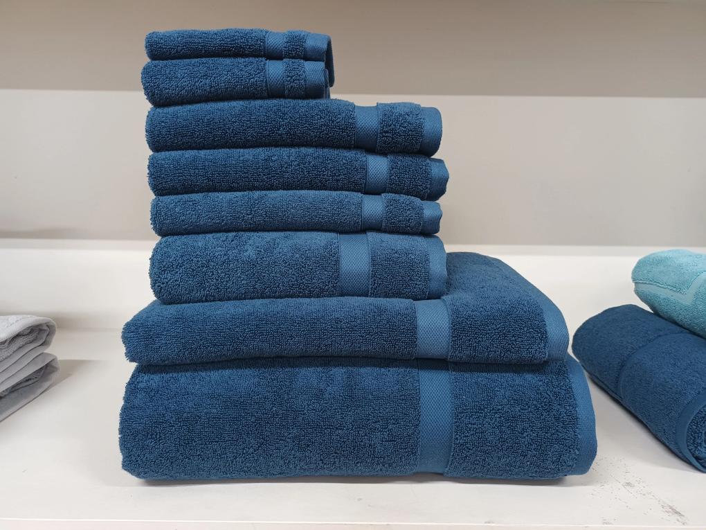 550 gr./m2 Toalhas 100% algodão - Toalhas para hotel, spa, estética: Azul 1 toalha 30x30 cm