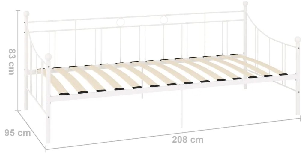 Estrutura sofá-cama 90x200 cm metal branco