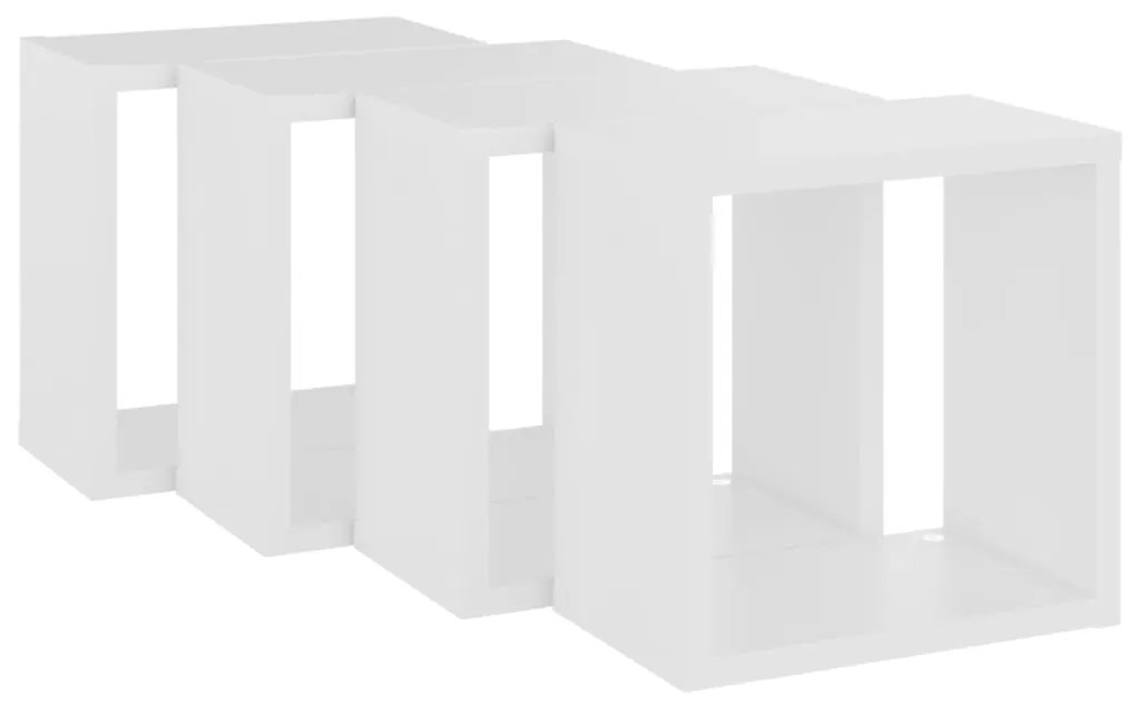 Prateleiras de parede em forma de cubo 4 pcs 26x15x26 cm branco