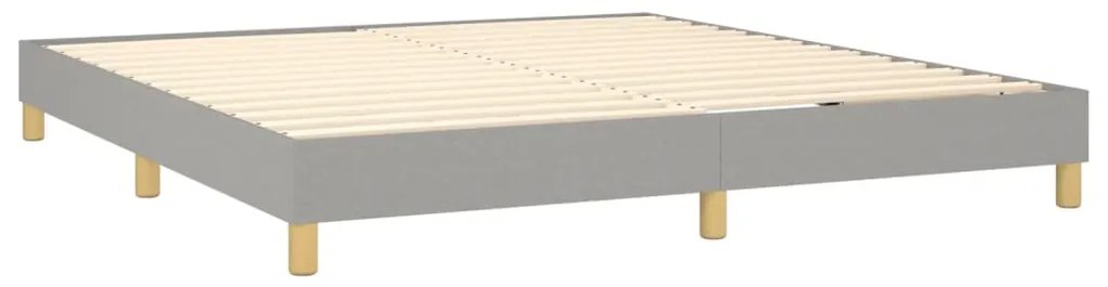 Estrutura de cama sem colchão 160x200 cm tecido cinzento-claro