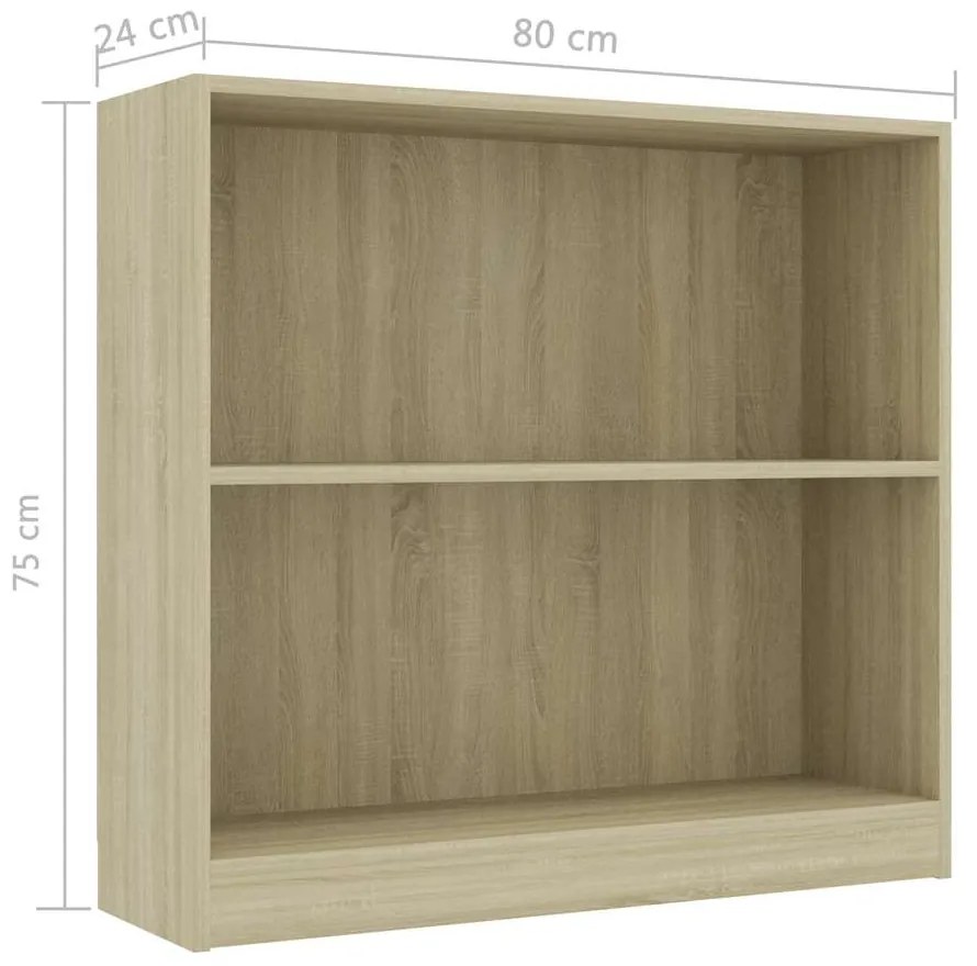 Estante 80x24x75 cm contraplacado carvalho sonoma