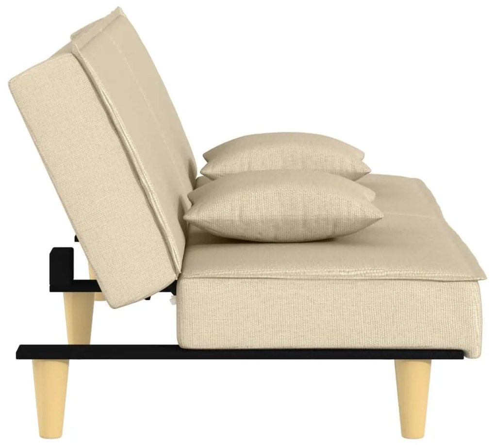 Sofá-cama tecido creme