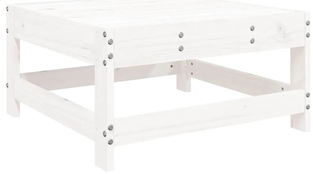 Apoio de pés p/ jardim c/ almofadão pinho maciço branco