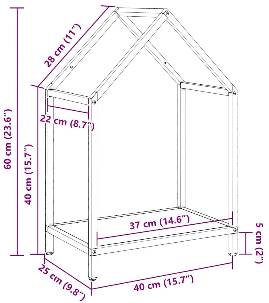 Suporte para lenha 40x25x60 cm aço laminado a frio branco