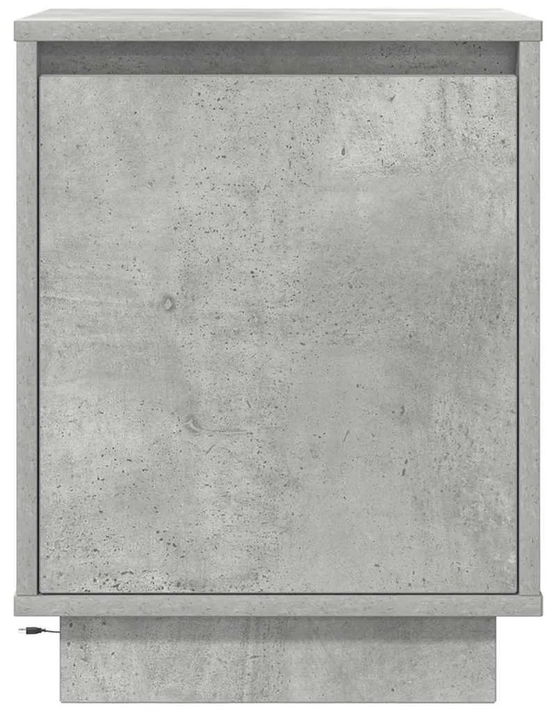 Mesas cabeceira c/ luzes LED 2 pcs 38x34x50 cm cinzento-cimento