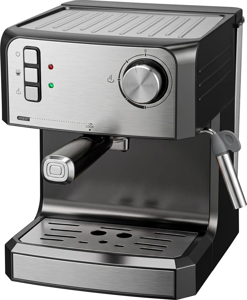 HOMCOM Máquina de Espresso, máquina de café 20 bar com bico vaporizador, reservatório de 1,6 L, Preto | Aosom Portugal