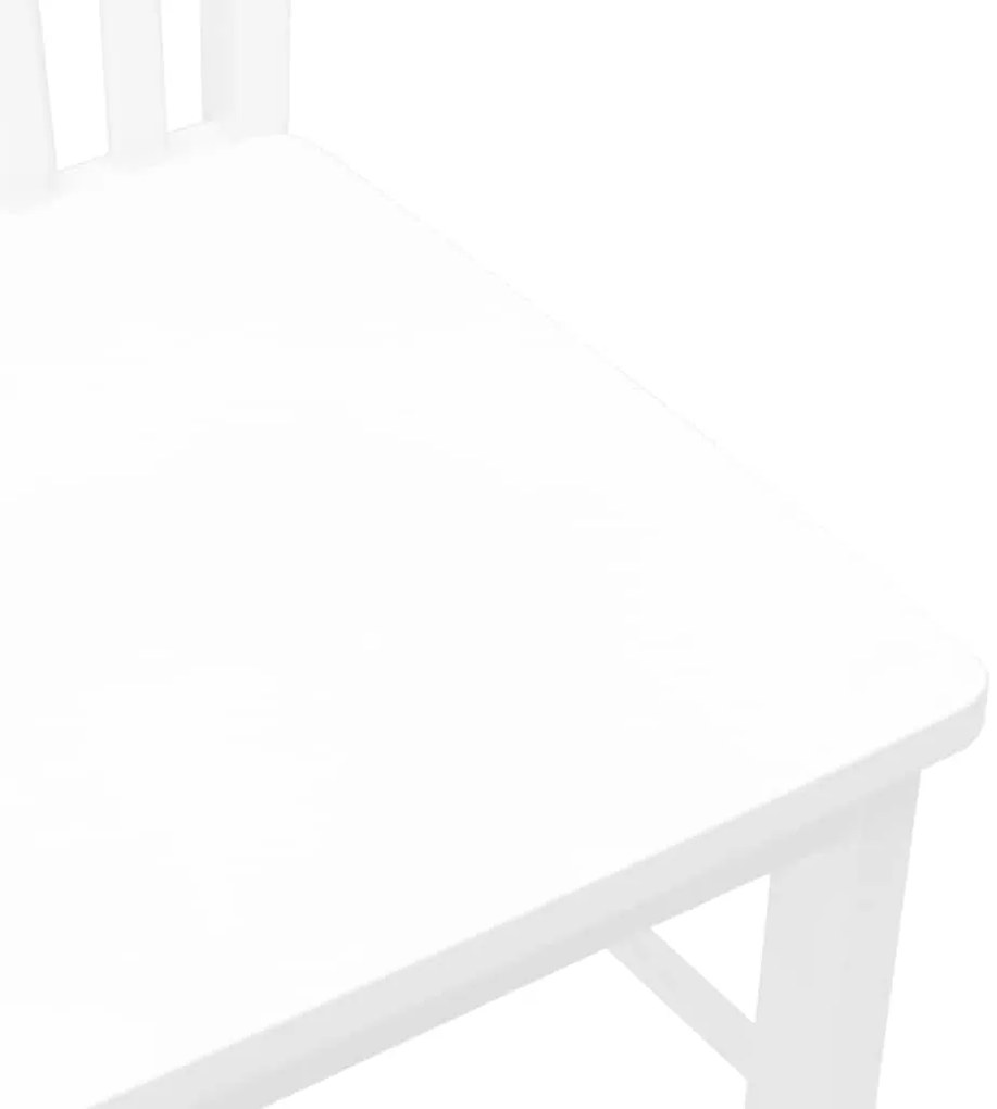 Cadeiras de jantar 2 pcs madeira de seringueira maciça branco