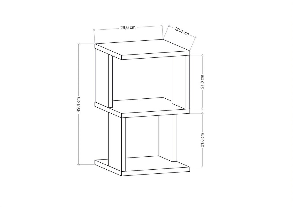 Mesa de Cabeceira Carter – Branco – 29,6x29,6x49,4 cm