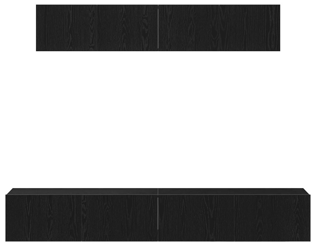 Conjunto de Estante para TV 4 Peças VidaXL Preto Madeira Engineered