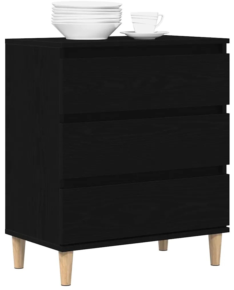 Sideboard vidaXL Preto Carvalho 60x35x70 cm em Madeira Derivada