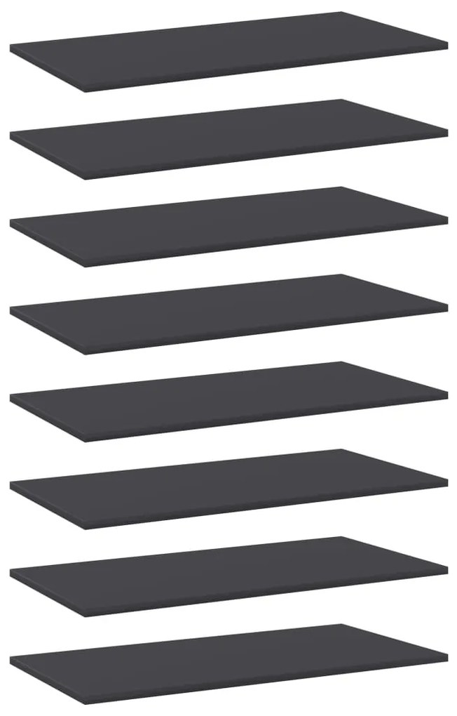 vidaXL Prateleiras para estante 8 pcs 80x40x1,5cm contraplacado cinza