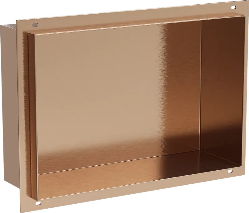 Mexen X-Wall-NR prateleira embutida sem flange 30 x 20 cm, cobre escovado - 19C1302010