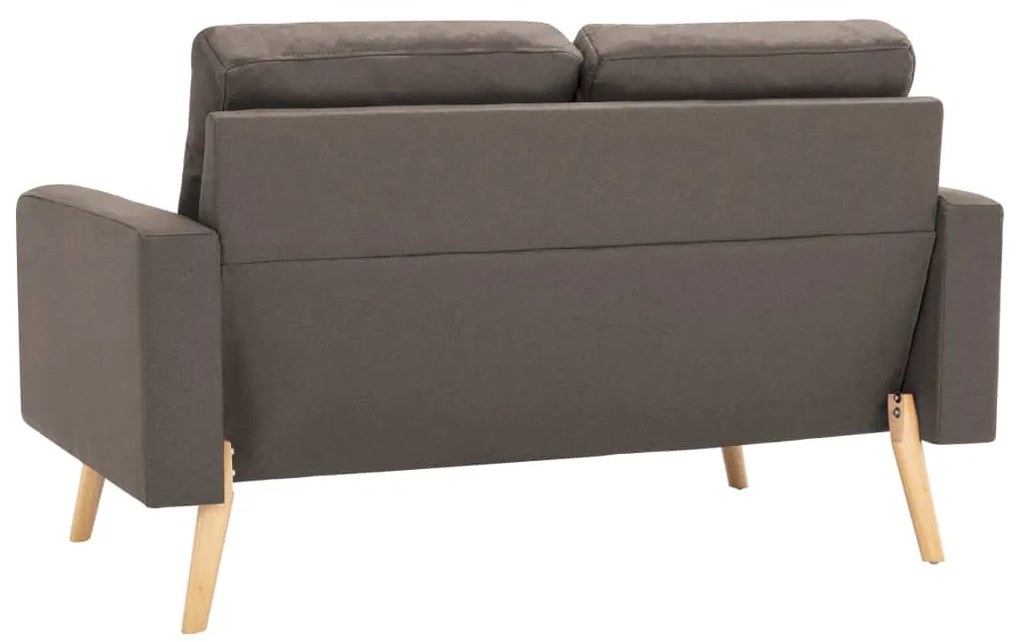 2 pcs conjunto de sofás tecido cinzento-acastanhado