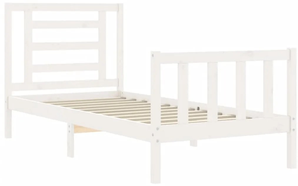 Cama sem colchão 90x200 cm madeira de pinho maciça branco