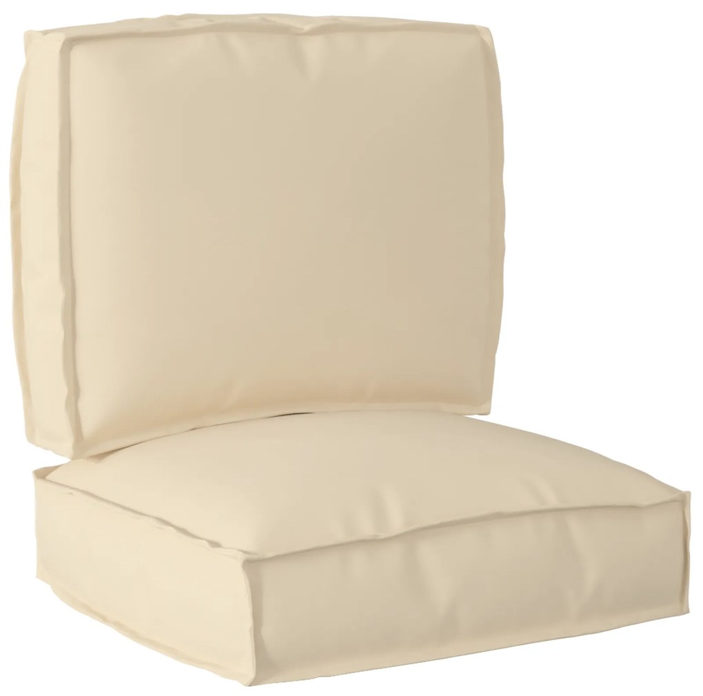 vidaXL Conjunto de Almofadas para Palete 2 pcs Bege 50 x 50 x 12 cm