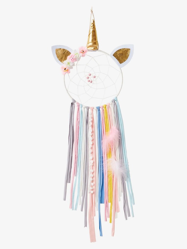 Caçador de sonhos, Unicórnio rosa claro bicolor/multicolor