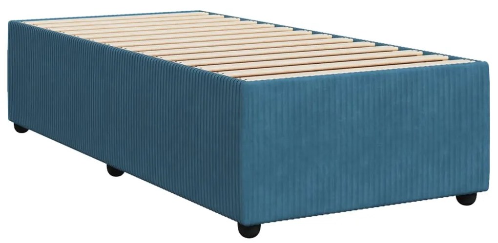 Cama boxspring com colchão 90x200 cm veludo azul