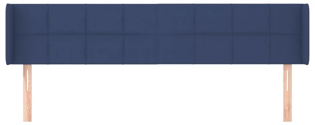 Cabeceira de cama c/ abas tecido 203x16x78/88 cm azul