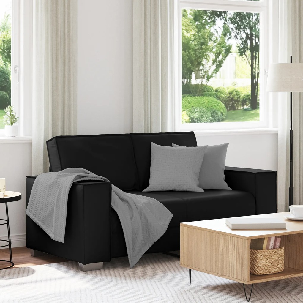 Sofá Loveseat vidaXL Preto 120 cm em Couro Sintético