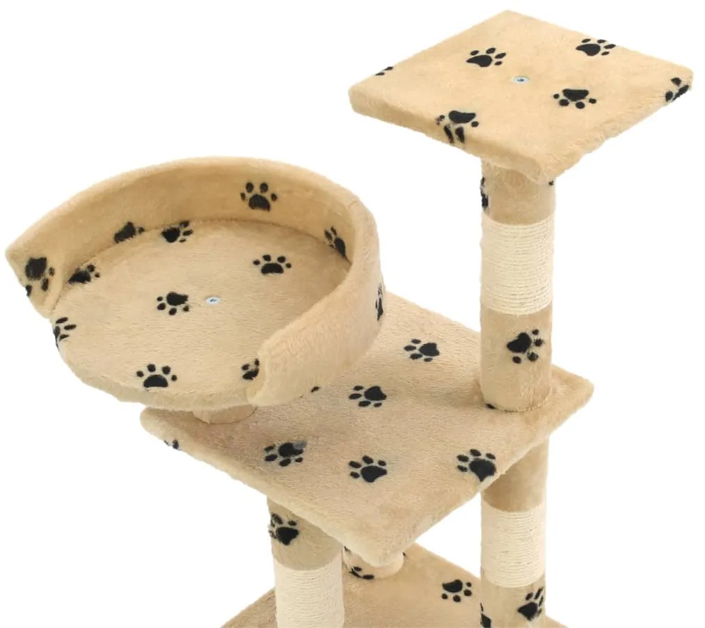Árvore para gatos c/ postes arranhadores sisal 65 cm bege