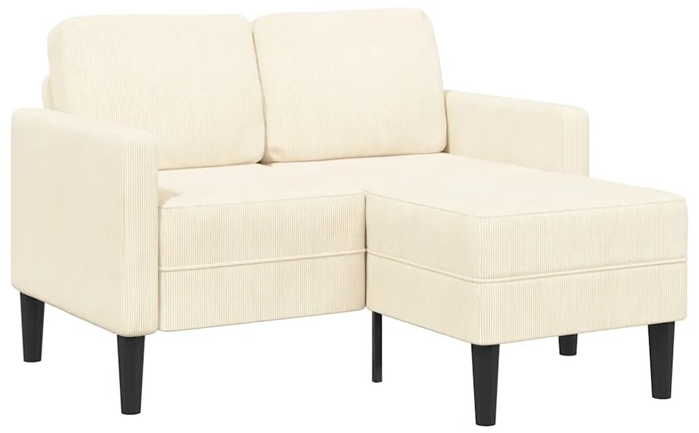 vidaXL Sofá 2 lugares com Chaise em L 125 cm linho creme